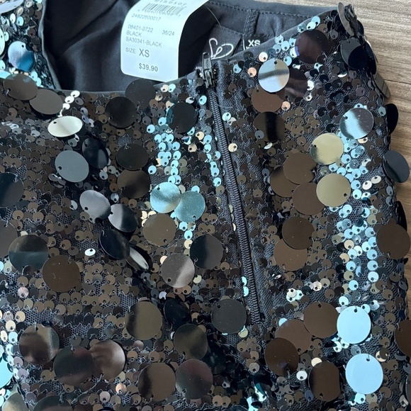 WINDSOR SEQUENCED Dance The Night BLACK MINI SKIRT NEW XS - Picture 5 of 10